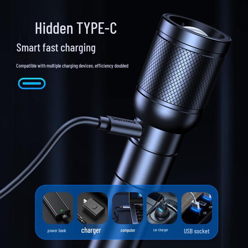 Philips SFL6168 High-Power Rechargeable LED Flashlight