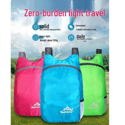 Men's Ultralight Foldable Double Shoulder Hiking Backpack - Large Capacity, Portable for Outdoor Travel.