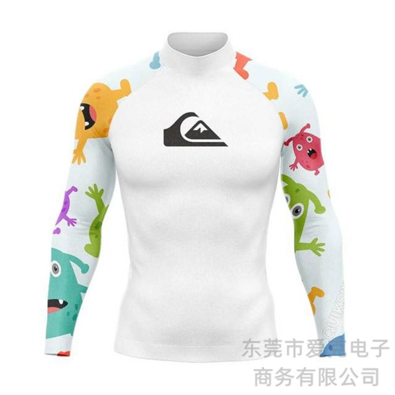 Quiksilver Long Sleeve Rash Guard Men UV Protection Quick Dry Surfing Dive Top