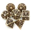 MINI PLANET Hollow Metal Dice Set DND Octopus Polyhedron Dice RPG Board Game Pathfinder Metal Dice D4 D6 D8 D0 D% D12 D20 Dice