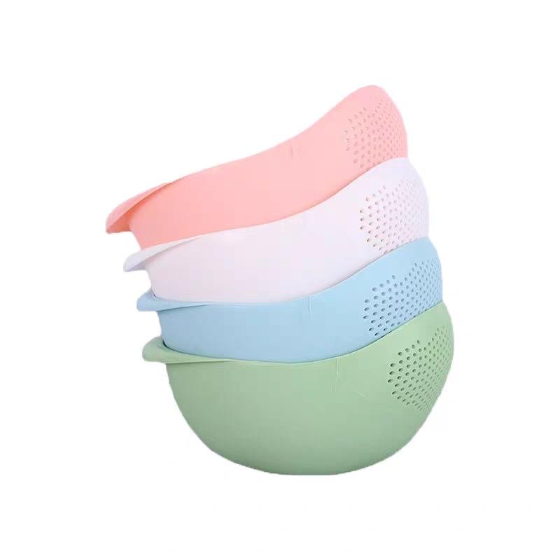 Home Kitchen Organizer 1PC Plastic Colander Rice Bowl Drain Basket Fruit Bowl Washing Drain Basket with Handle Washing Basket