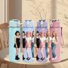 1PC Three Young Ladies Casual Group 750ml Color Plastic Sports Water Bottle Leakproof Flip Straw Lid Suitable for Sports Office Home Use