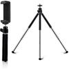 Mini Tripod for Webcam and Phone, 12.4 inch Metal Extendable Webcam Stand with Phone Holder, Small Tripod for Desk
