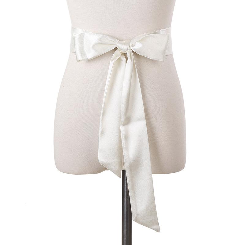 

Silk Ribbon Pure Color Dress Chiffon Super Scarf Lady Bow Belt fajas fajas reductoras de barriga Super long multi-function belt 180cm белый