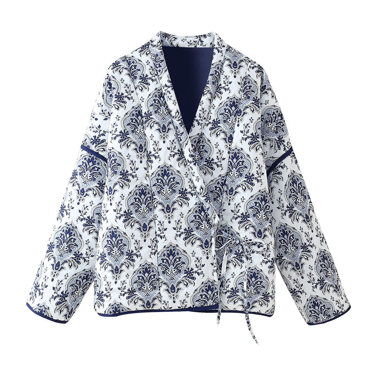 

Осенняя новая женская одежда, европейский и американский стиль, французский дизайн, модная и универсальная повседневная хлопковая куртка на шнуровке L