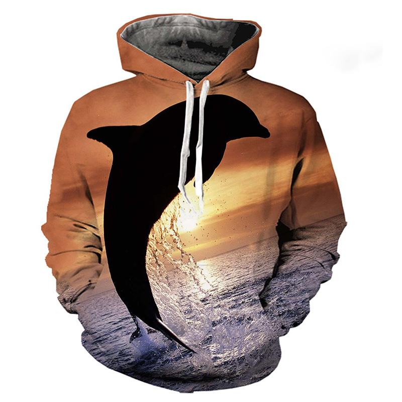 

Толстовки з дельфінами Каваї 3D-принт Чоловіки Жінки Світшоти з капюшоном Оверсайз Harajuku Пуловери Y2k Спортивні костюми Топи Дитячий одяг 6XL