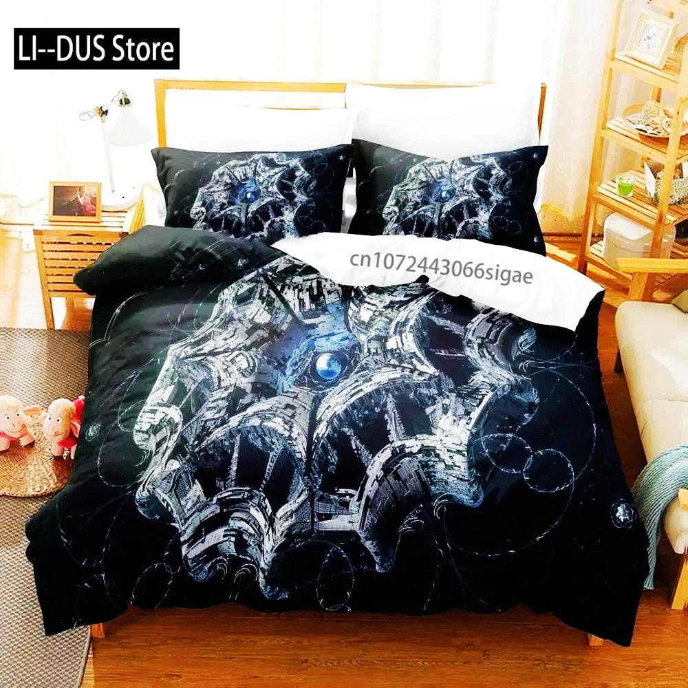 

Comforter 3D Print Sci Fi Structure Bedding Set Bed Set Comforter King Queen Size Boys Adult Bedding Comforter (quilt)-EU Single(135*200cm)3pcs