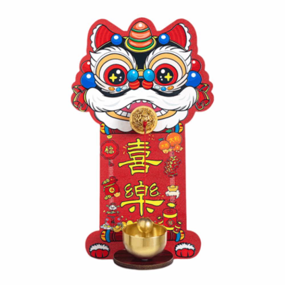Magnetic Suction Cartoon Lion Doorbell Dopamine Chinese New Year Ornament Home Ornament