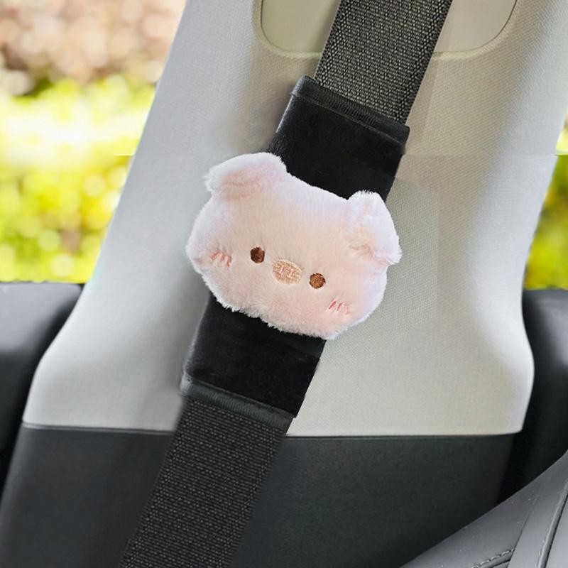 1pc Short Style Car Safety Seatbelt Cover Cute Cartoon Cloud Bow Seat Belt Harness Cushion Auto Shoulder Strap Protector Pad