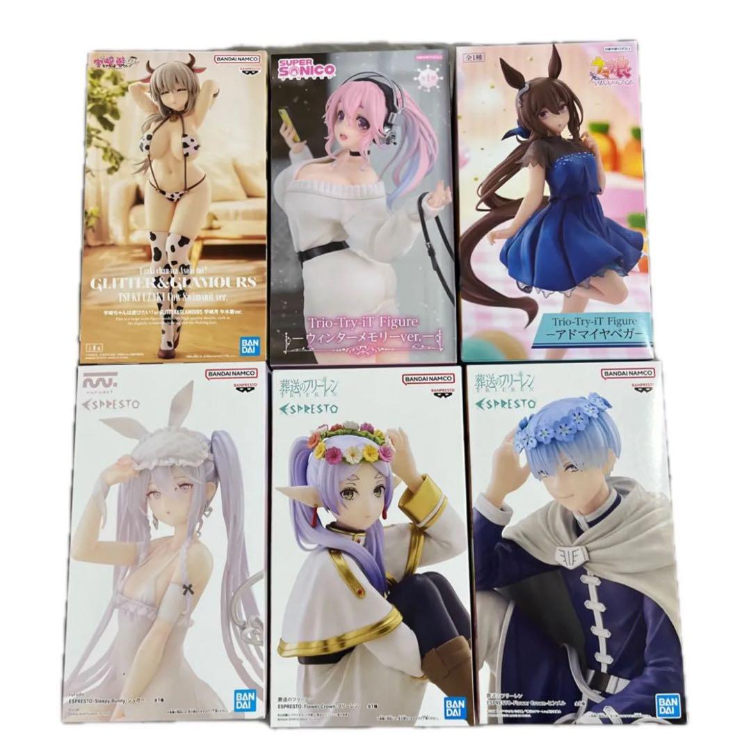 

[USED] Prize figure large box of 6 items Sonico, Freelen, Uzaki Tsuki, Rurudo Uma Musume