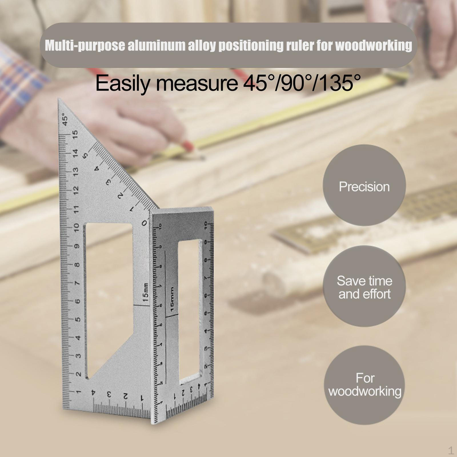 

Многофункциональная угловая линейка с углом наклона 45/90/135 градусов, измерительный инструмент для деревообработки, вертикальная опора