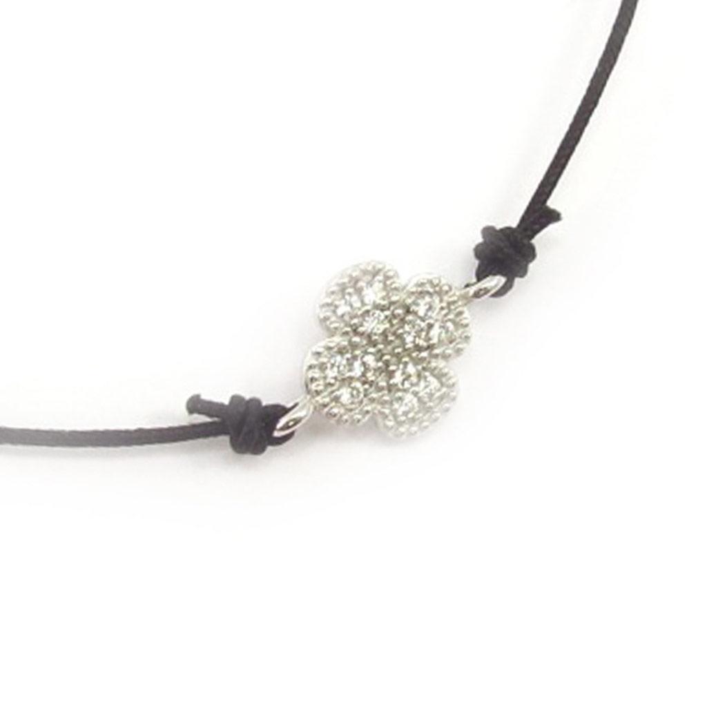 Les Trésors De Lily [K5175] - Bratara din argint 'Clover' argint alb (placat cu rodiu) - 9 mm