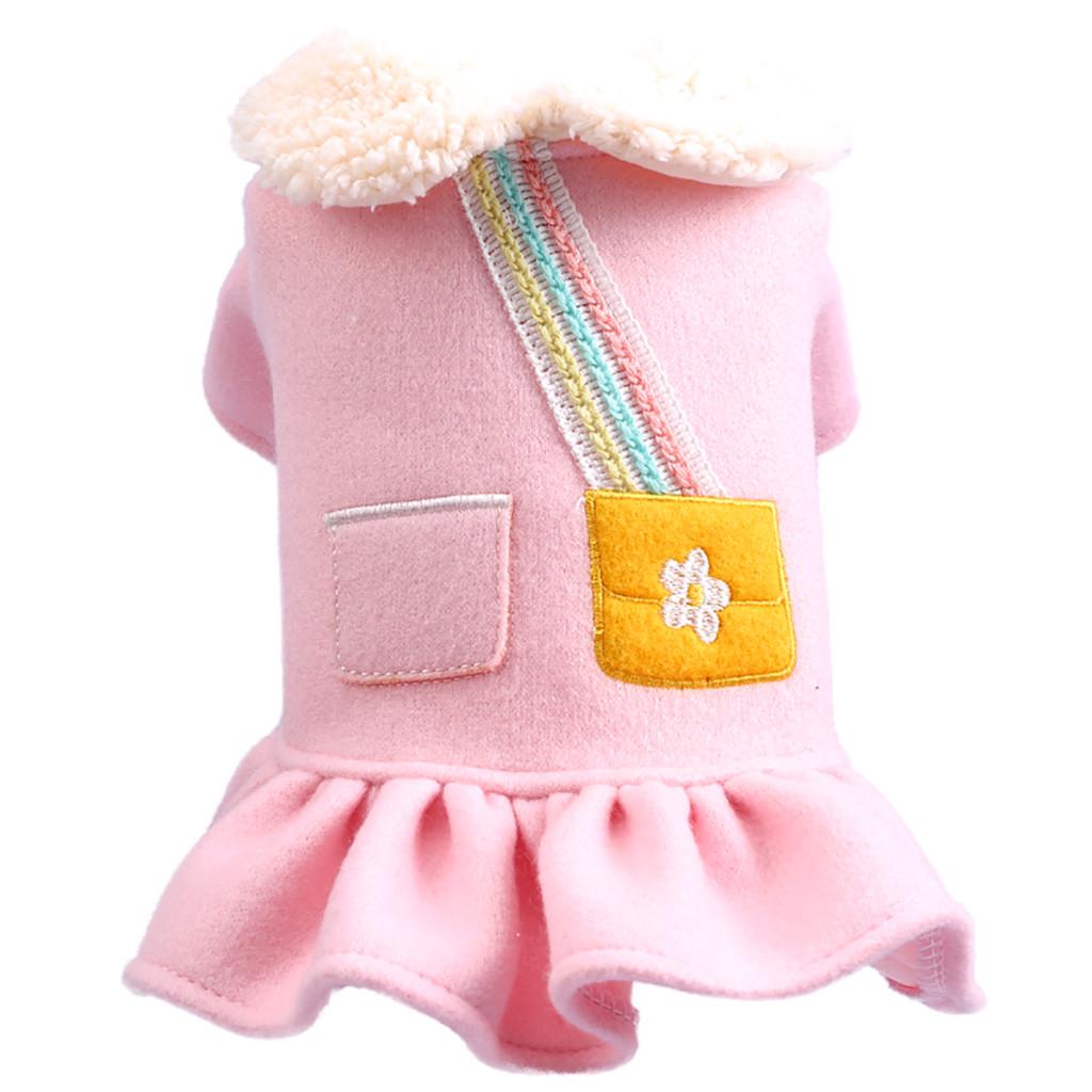 

New Cute Kindergarten Strap Dress And Winter Dog Clothing розовый