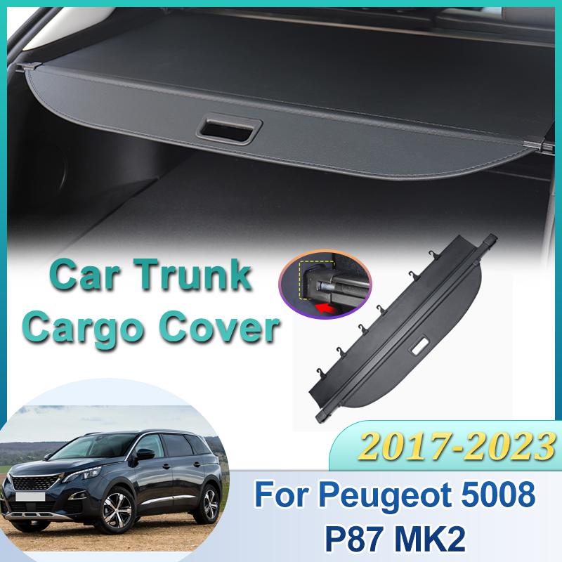 For Peugeot 5008 P87 MK2 2017 2018-2023 Car Trunk Cargo Cover Luggage Tray Storage Security Shield Partition Mat Car Accessories