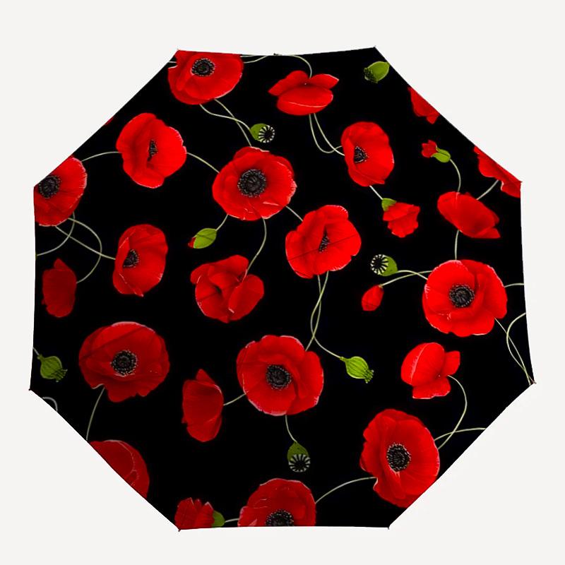 

1pc Red Rose Fabric Umbrella - Portable Home Essential, Durable Iron Frame with Rod Structure, Fashion Lovers yy250910100