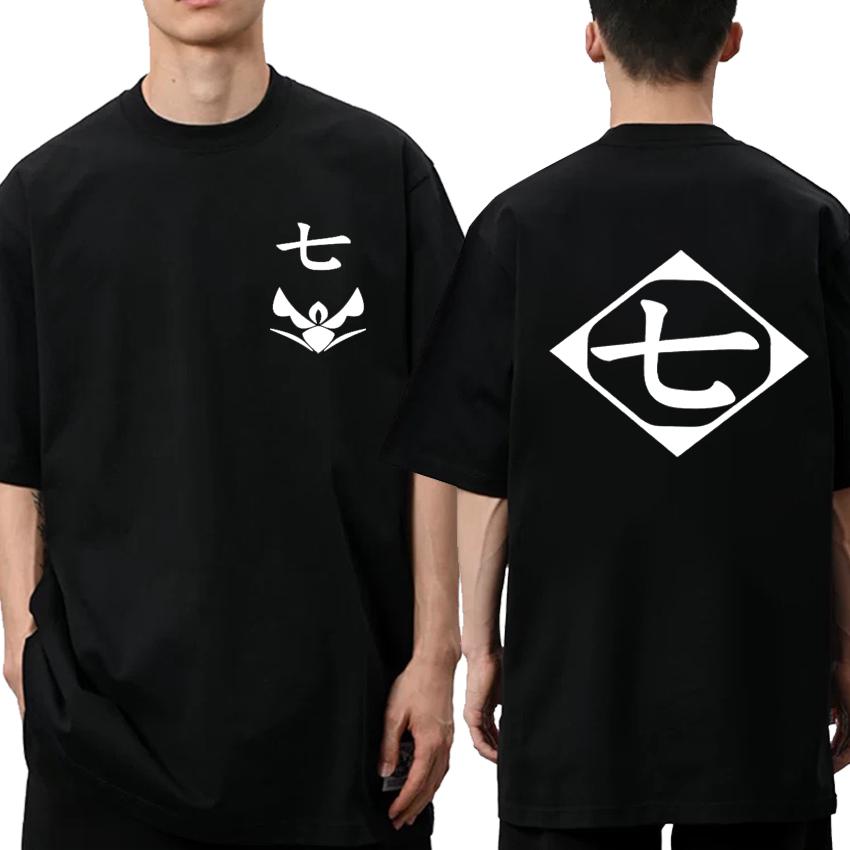 2025 Hot Sale Anime Cotton Harajuku T Shirt Men Women Bleach Cosplay Short Sleeve T-shirts Unisex Zaraki Kenpachi Cotton Tops