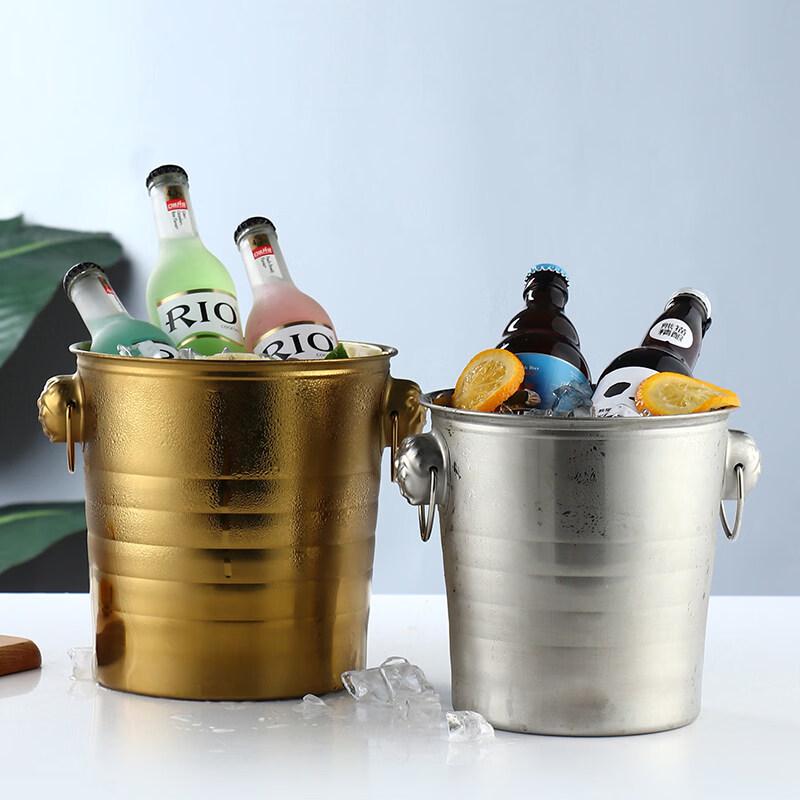 ZISIZ Thickened Stainless Steel Tiger Head Ice Bucket