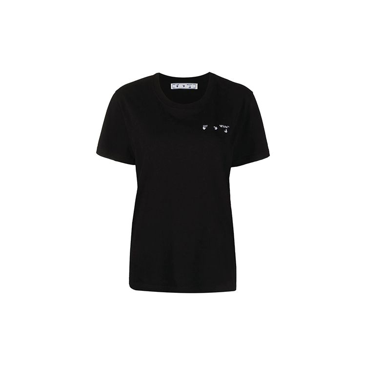 Off-White Liquid Melt Arrows Casual Tee Black/Grey Women Tops OWAA049R21JER0011009