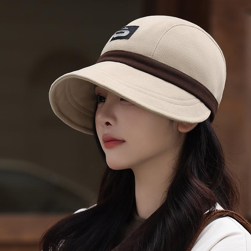 Autumn and Winter New Women's Outdoor Thermal Cap Fashionable Wide-brimmed Basin Hat Big Head Circumference Showing Face Small Equestrian Hat