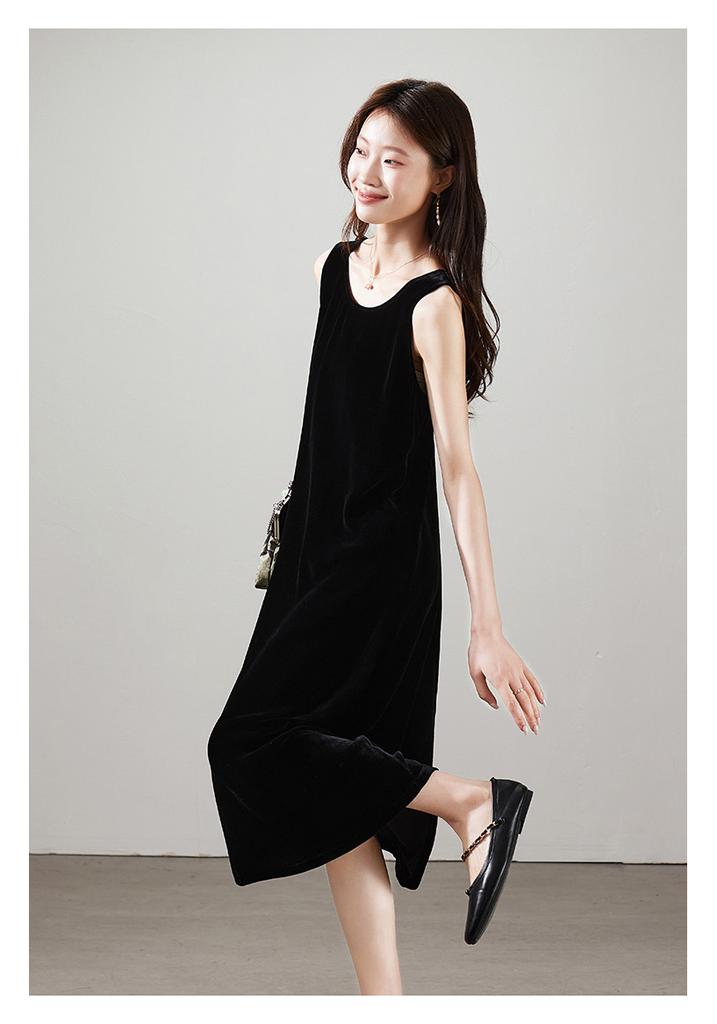 100% Mulberry Silk Velvet Vest Dress