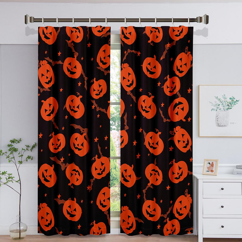 

Счастливого Хэллоуина Мультяшный Призрак Тыква Ведьма Оконная Штора для Детской Гостиной Спальни Ванной Комнаты Кухни Двери Шкафа Крючки W50 X H130(CM)X2&Grommet Top