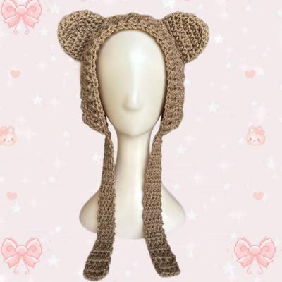 New Handmade Double Ponytail Braid Red Wig Adult and Children Same Style Hat