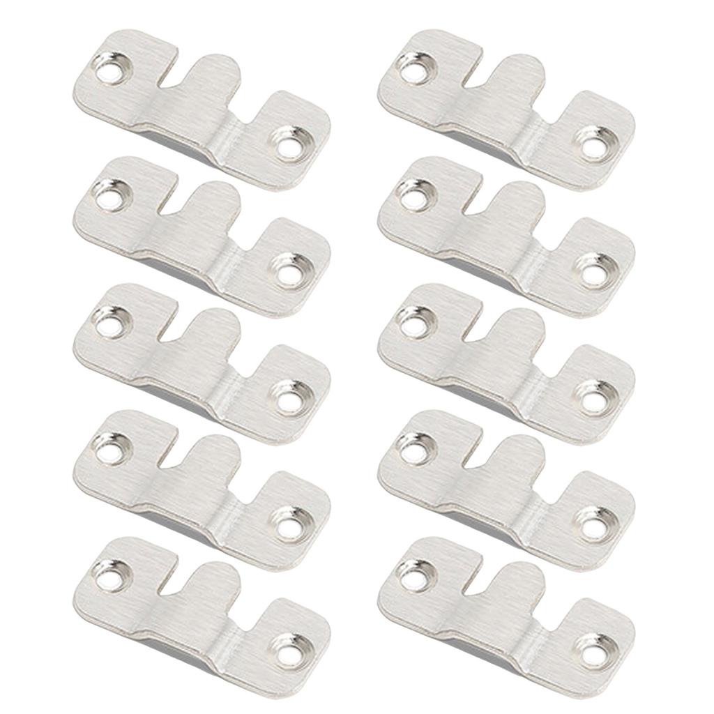 10pcs Quick Installation Stainless Steel Wall Hook Easy Installation Hanging Buckles For Furniture Picture Frame