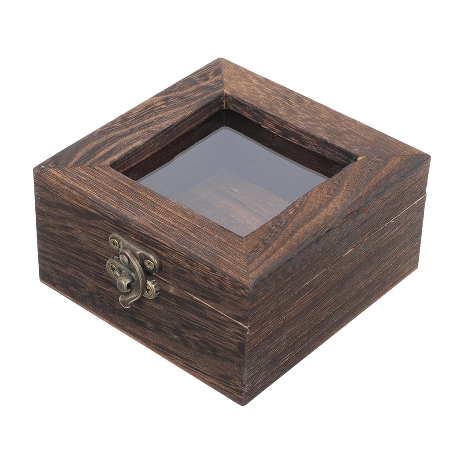 

Wooden Insect Specimen Display Box with Clear Acrylic Lid, 10x10cm, Coffee Color, Multi-functional Display Case for Butterflies and Gemstones