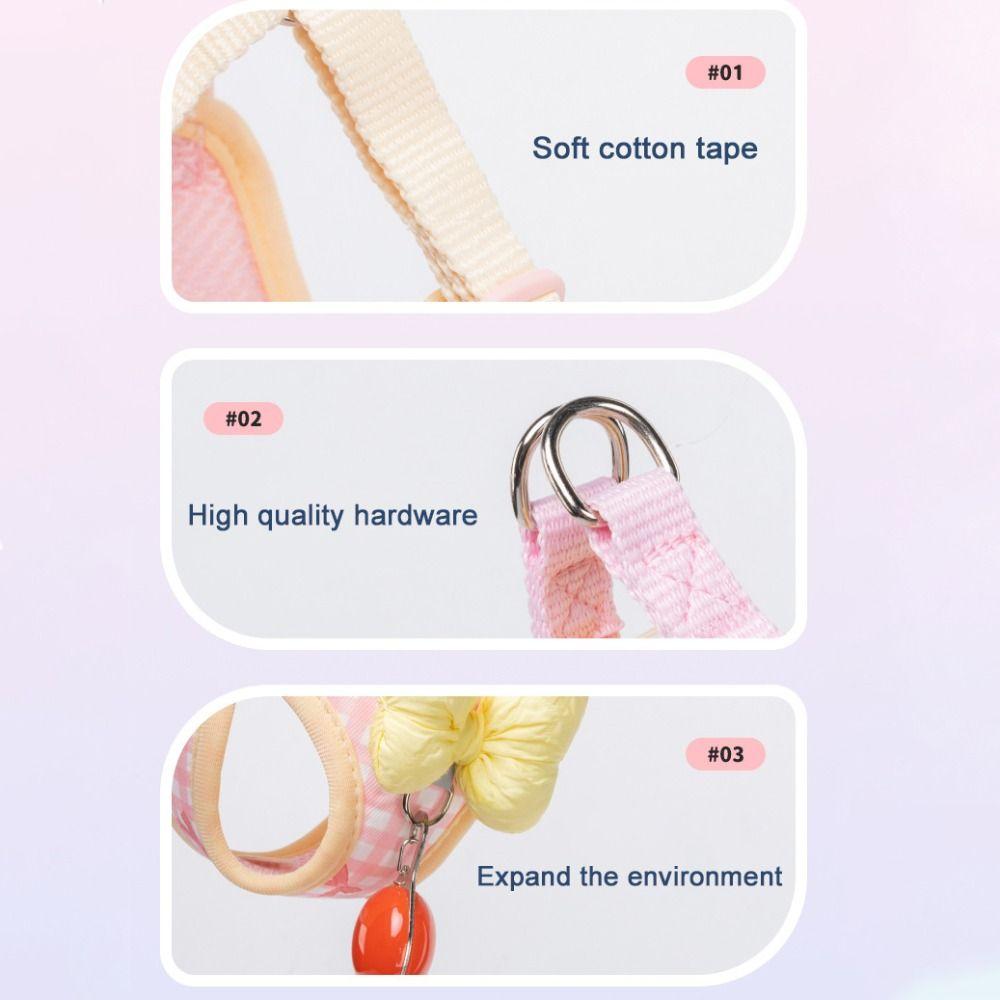 Nastavitelný psí postroj s mašlí, prodyšné psí vodítko, roztomilé pet trakční lano pro kočky a psy