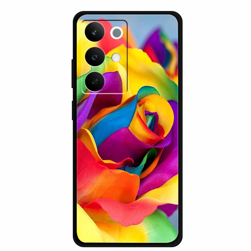 

Чохол для телефону Realme C85 5G 2025 Квіти Чорний Силіконовий М яка Задня Кришка Чохол Для Realme C85 Pro Чохол 6.8 C 85 Pro Coque Funda Realme C85 5G