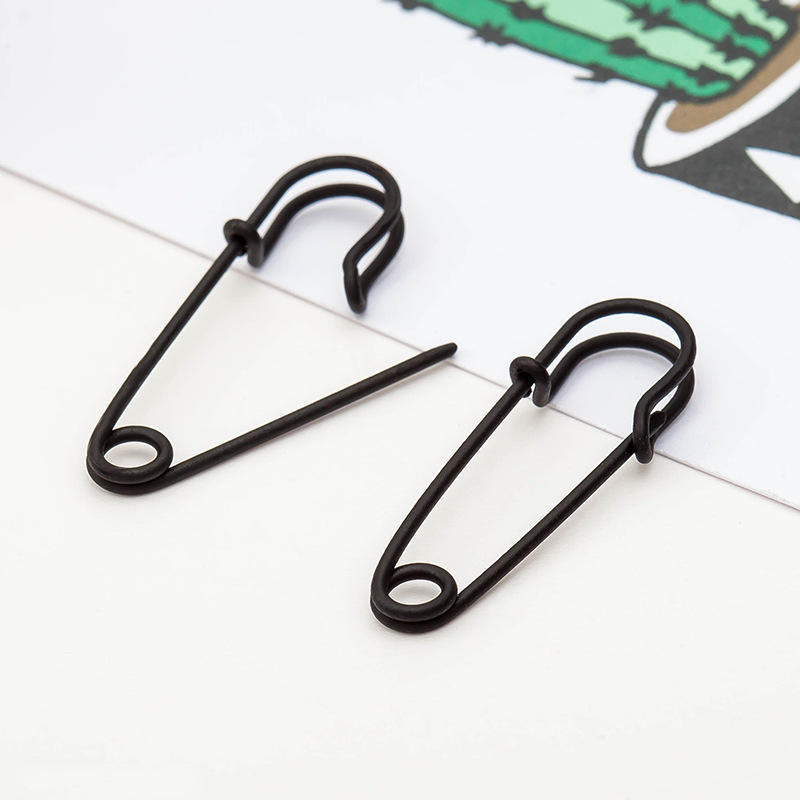 

Stainless Steel Trendy Unisex Pin Earrings Punk Rock Style Paperclip Safety Steel Stud Fashion Earrings Women Man Gothic Jewelry