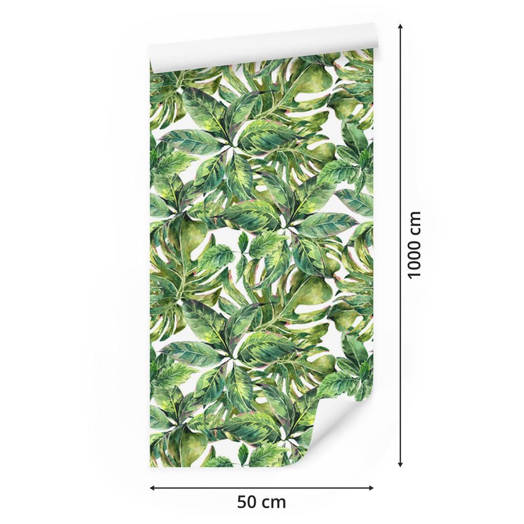 Beautiful Watercolor Leaves Wallpaper for Living Room and Bedroom 50x1000