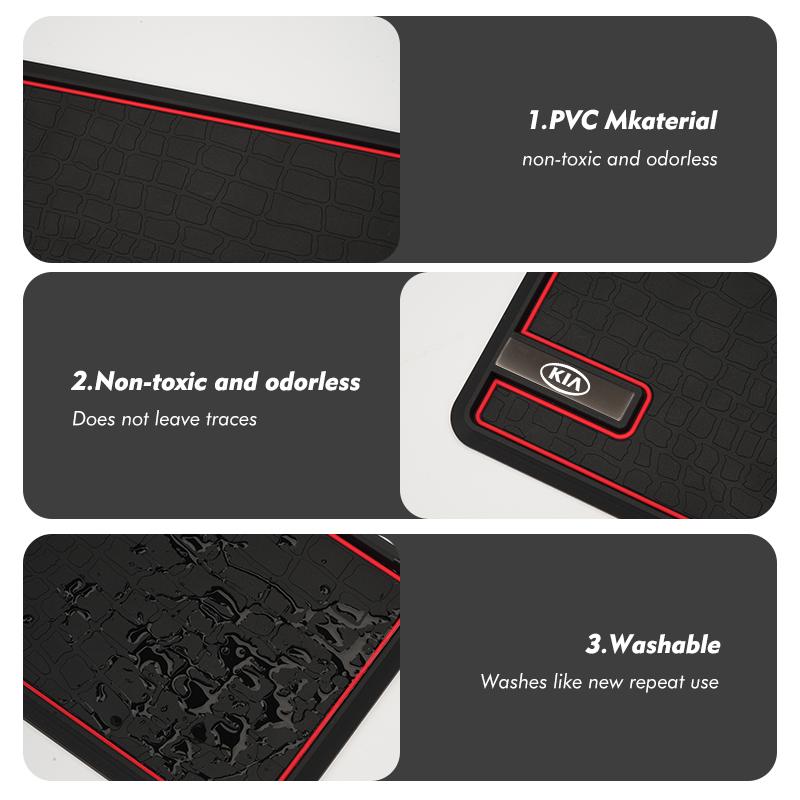 FMTH6 Car Logo Anti-Slip Mat Dashboard Silicone Sticky Storage Pad For KIA Cerato Proceed Venga Stonic Picanto Sorento Stinger