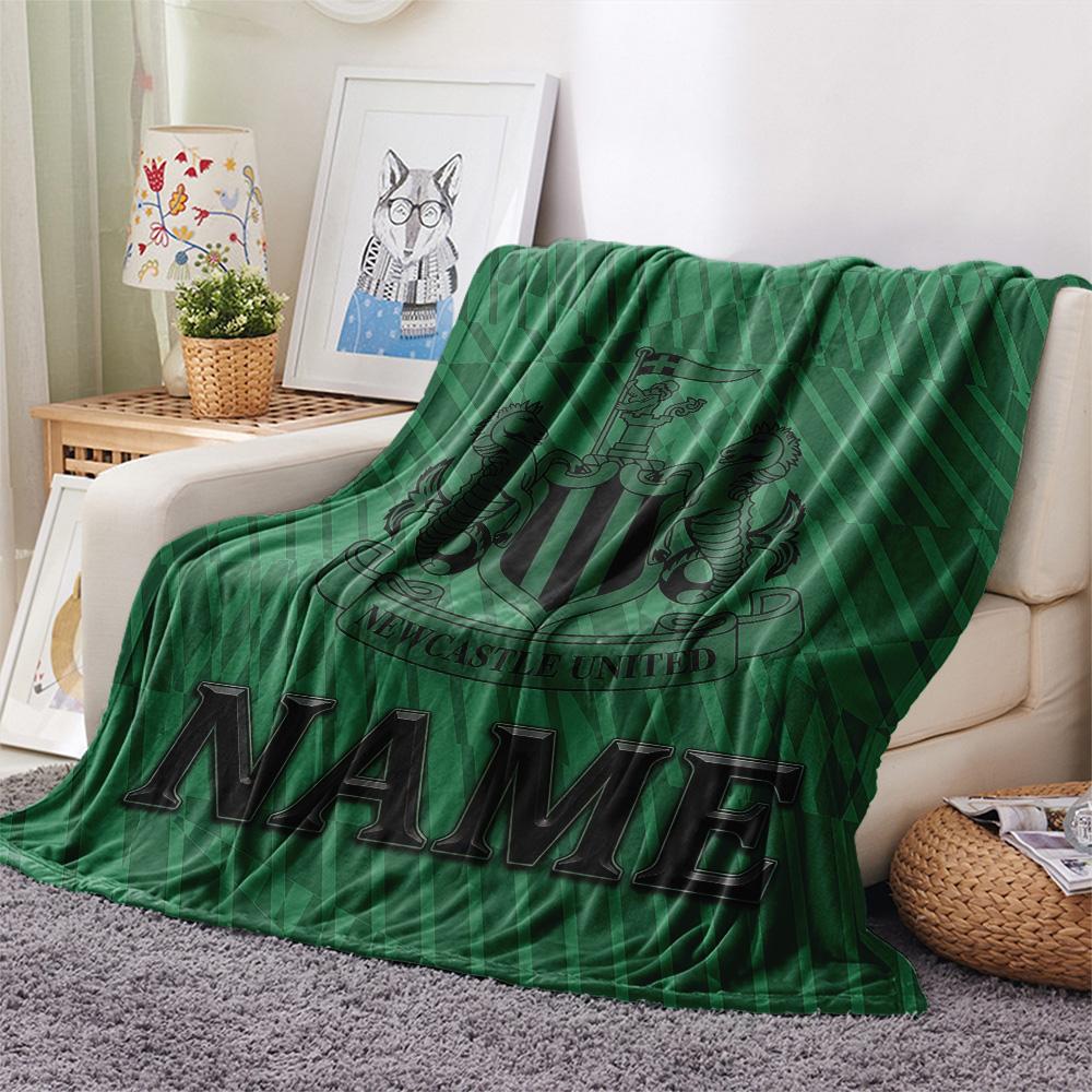 Custom Name Newcastle United Flannel Blanket, High Quality Comfortable for All Seasons, Home Decor, Warmth and Comfort