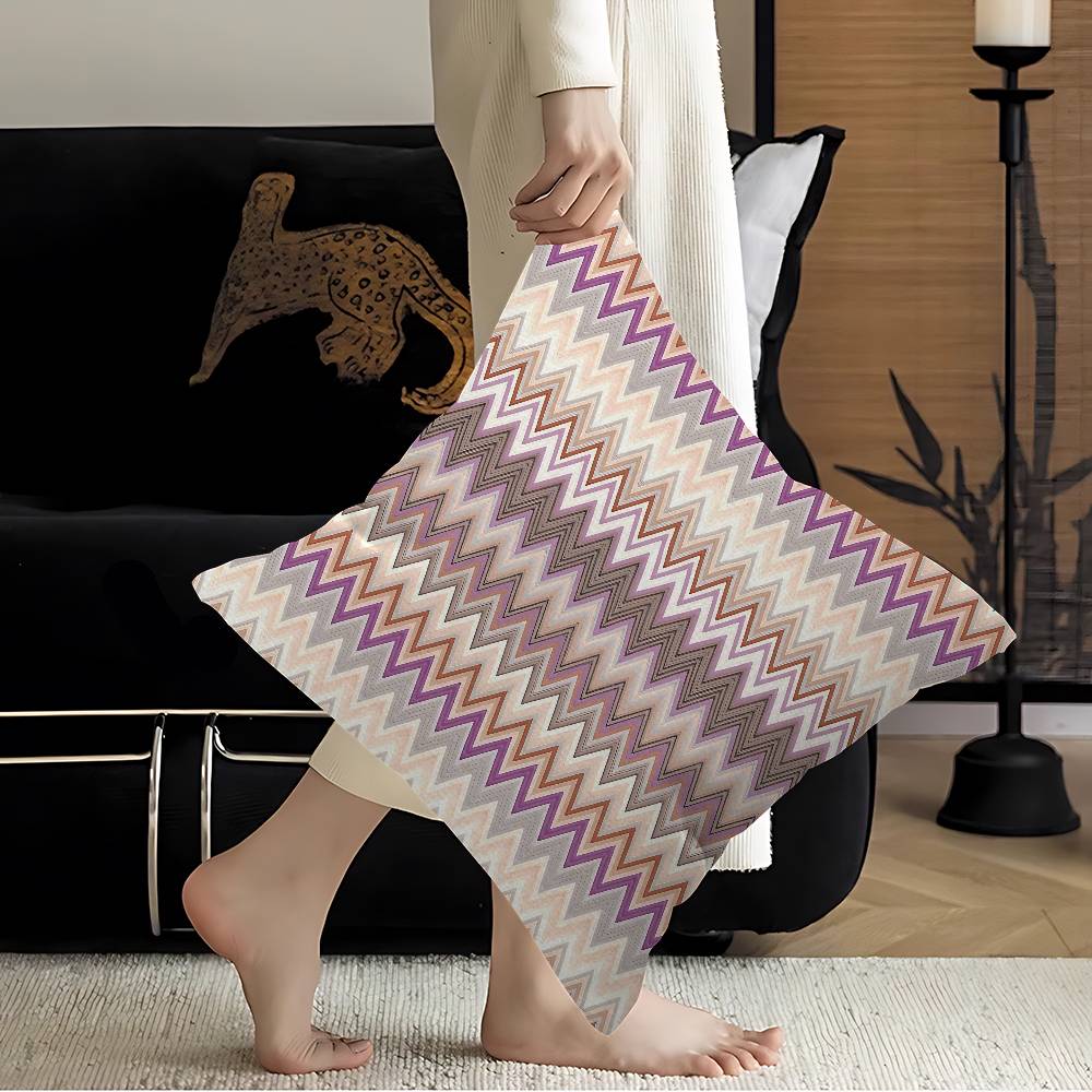 Geometric Zig Zag Wave Cushion Cover Polyester Sofa Cushions Decorative Throw Pillows Home Decoration Pillowcover