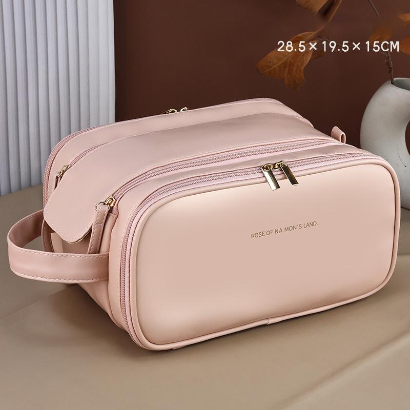 

Водонепроницаемая косметичка с двойной молнией, большой вместимости, органайзер для туалетных принадлежностей, дорожная косметичка, портативная для женщин и мужчин розовый