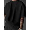 European Size Geometric Pattern T-Shirt, Summer New Arrival - Slightly Dropped Shoulder Fit Crew Neck T-Shirt, Men's T-Shirt, Crew Neck T-Shirt