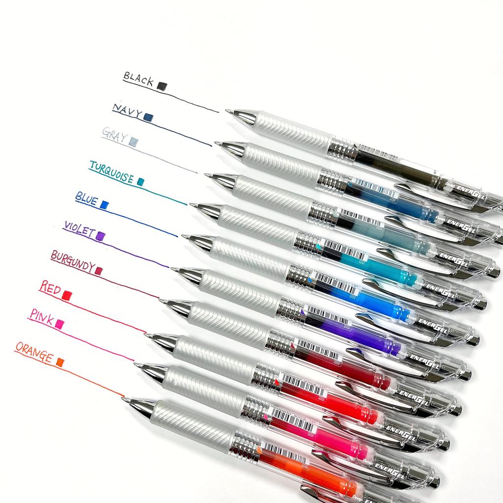 Pentel Ballpoint Pen Gel Ink Energel Infree Clear Body 10 Colors 0.7mm BL77TL-10