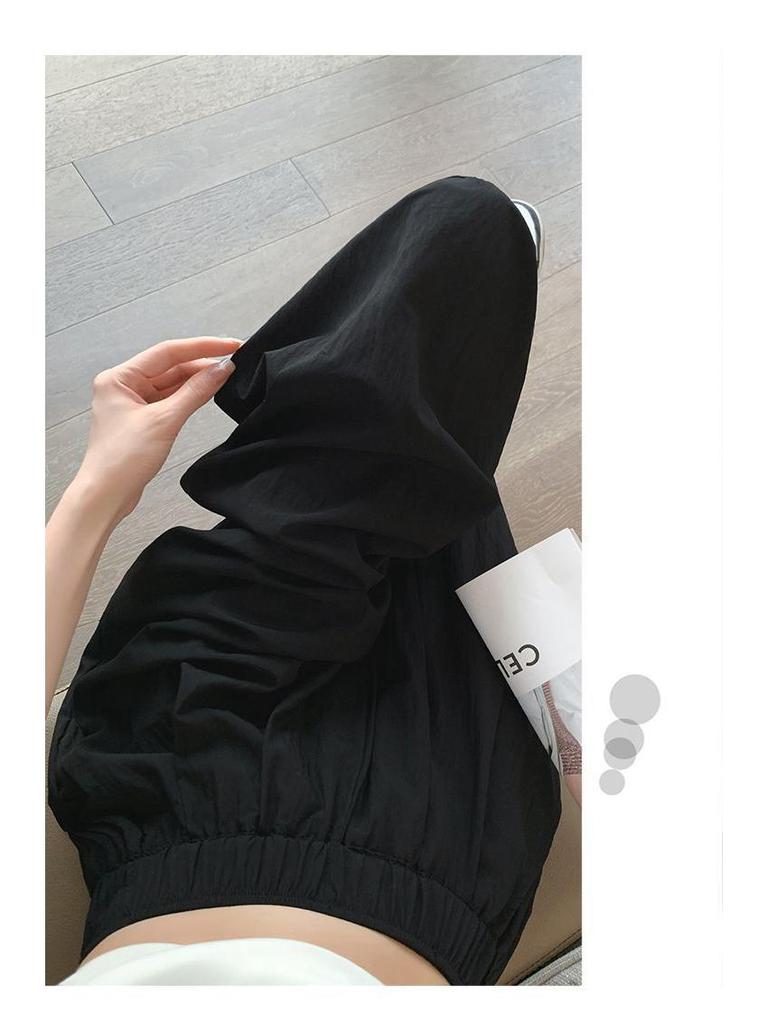 Women's Retro High-Waist Wide-Leg Pleated Pants - Summer Casual Loose Fit