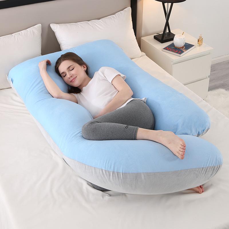Crystal Velvet J-shaped Pregnancy Pillow Nursing Pillow Pregnant Woman Belly Support Pillow Side Sleeping Pillow Waist Pillow