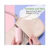 Handheld Fan (Pink), Mini Portable Handheld Fan Mist Fan, Quiet Foldable Personal USB Rechargeable Fan with Power Bank for Office/Travel