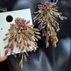 Bridal Jewelry Snowflake Earrings Women's Accessories Sparkling Exaggerated Ear Studs Beaded Crystal Earrings Special Occasions