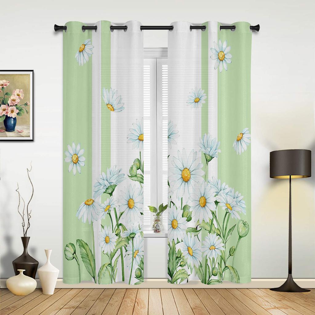 Flower Abstract Blue Lotus Curtains for Bedroom Living Room Drapes Kitchen Children's Room Window Curtain Modern Home Decor