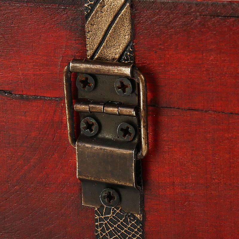 Vintage Ahşap Hazine Sandığı Saklama Kutusu Ahşap Mücevher Kutusu Düzenleyici Yüzük