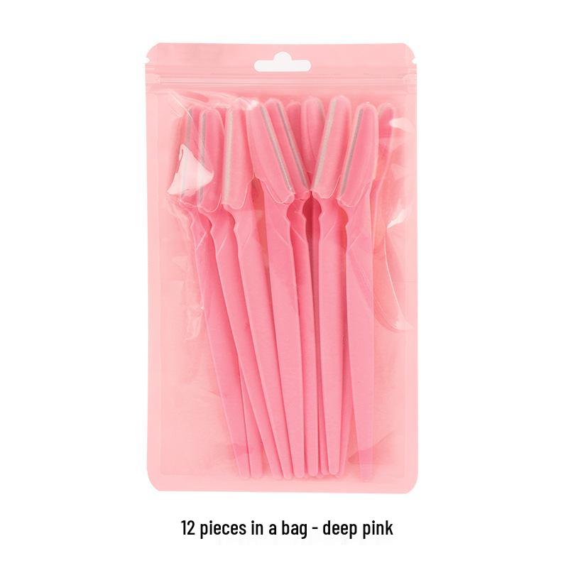 New Stainless Steel Eyebrow Razor: Straight Handle Trimmer for Precise Hair Removal.