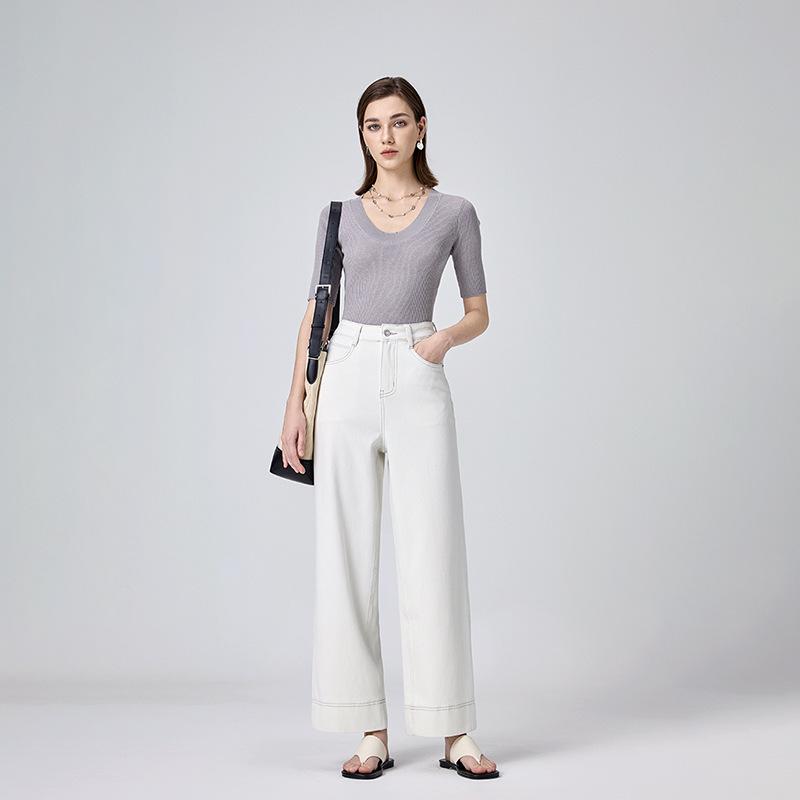 

MBB Women s High Waist Wide-Leg Stretch Jeans - Spring 2025 Size 29 білий
