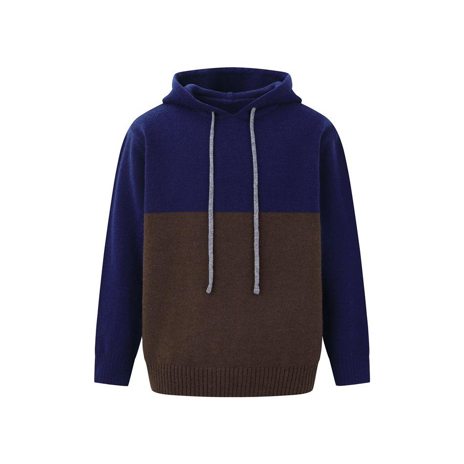 FORN3 Retro Patchwork Color Block Men s Hooded Sweater AW236 Small