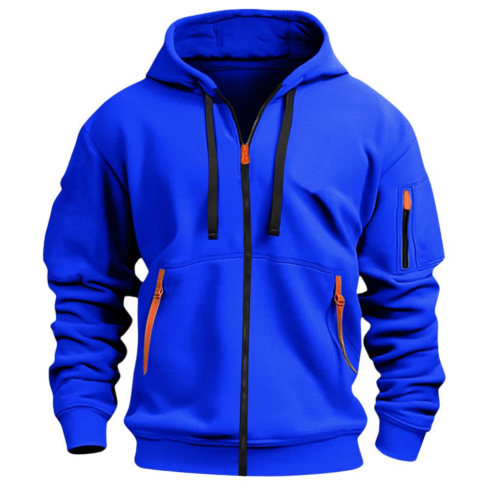 Übergroßer Reißverschluss Hoodie Herren Hoodies für Herren Herren Hoodie mit durchgehendem Reißverschluss und verstellbarem Kordelzug Hoodies für Herren