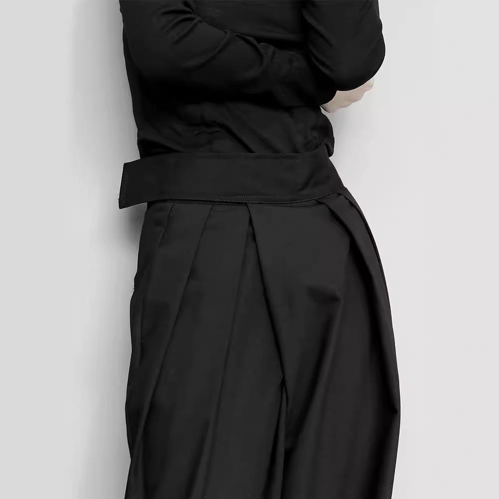 2024 Early Spring Women's High-Waisted Wide-Leg Casual Pants with Velcro