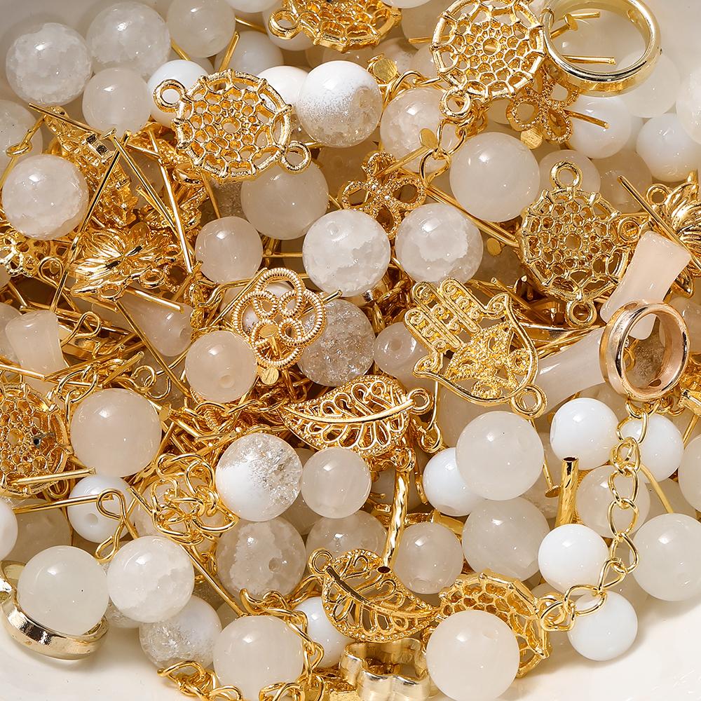 30/50g Mixed Style Glass Spacer Beads Metal Pendants Jewelry Accessories for DIY Bracelets Necklace Anklet Jewelry Making